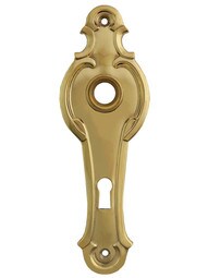 Solid-Brass Edward Narrow Door Plate with Keyhole.